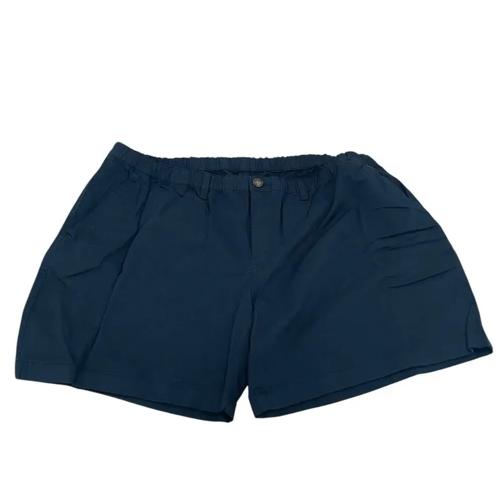 Men's Flat Front Navy Shorts - Picture 2 of 11